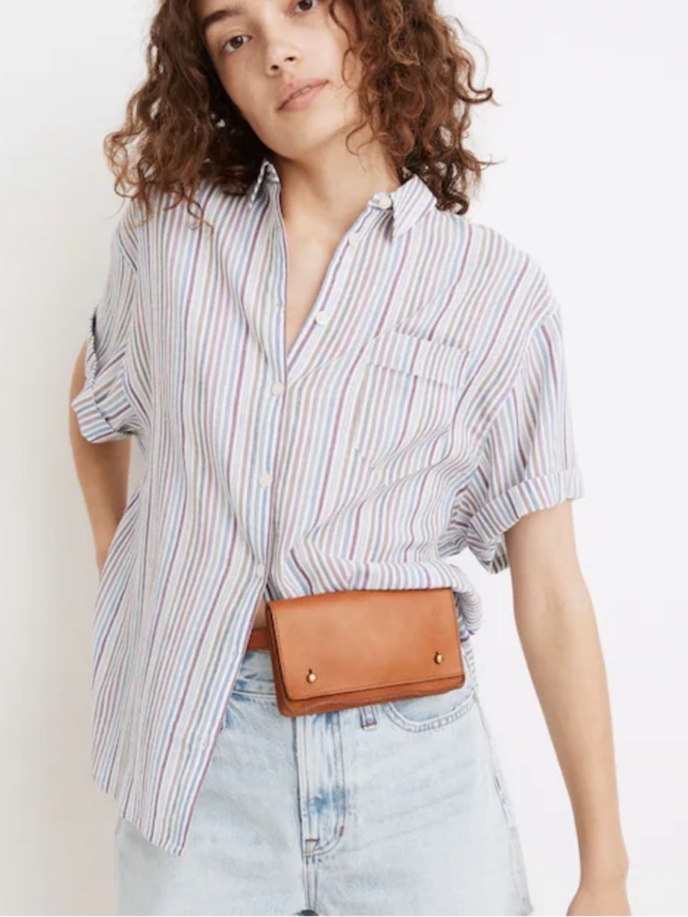 Madewell Chronicle Shirt in Rainbow Stripe, XXS